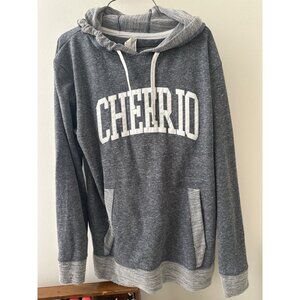 Cheerio Graphic Gray Long Sleeve Hoodie Sweatshirt By LAT Apparel M Cotton Blend
